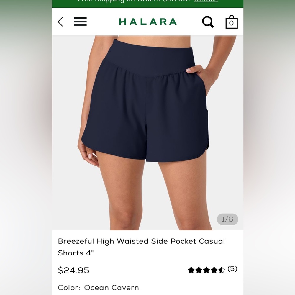 Halara Breezeful High Waisted Pocket Shorts M NWT
